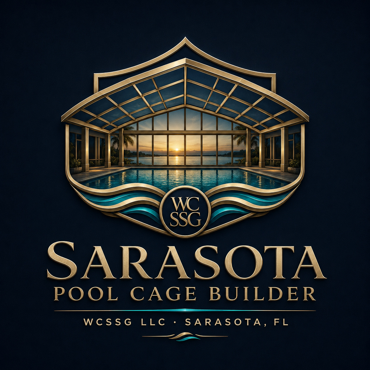 Sarasota Pool Cage Builder by WCSSG LLC logo — pool cage, screen enclosure, rescreening and structural upgrade contractor serving Sarasota, Lakewood Ranch, Wellen Park and Southwest Florida