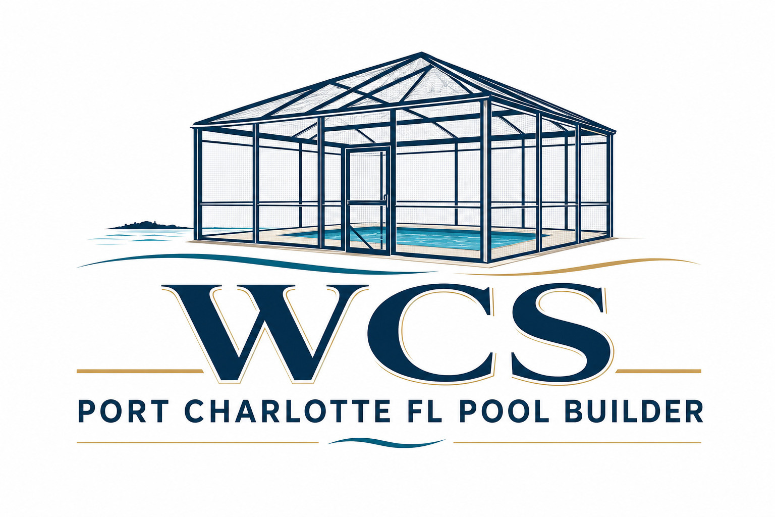 WCS Port Charlotte FL Pool Builder logo — pool cage builder, rescreening, screen repair and aluminum pool enclosure construction serving Port Charlotte, Punta Gorda and Charlotte Harbor, Florida