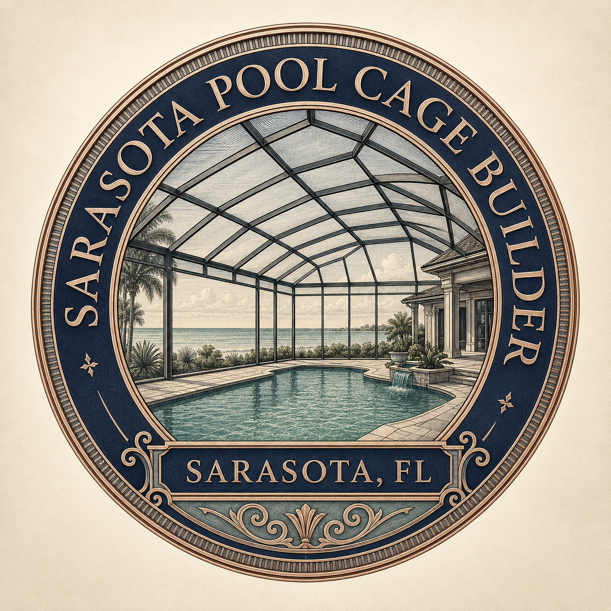 Sarasota Lanai logo — pool cage architecture, lanai installation, rescreening and screened front entry planning in Sarasota, FL and coastal Southwest Florida