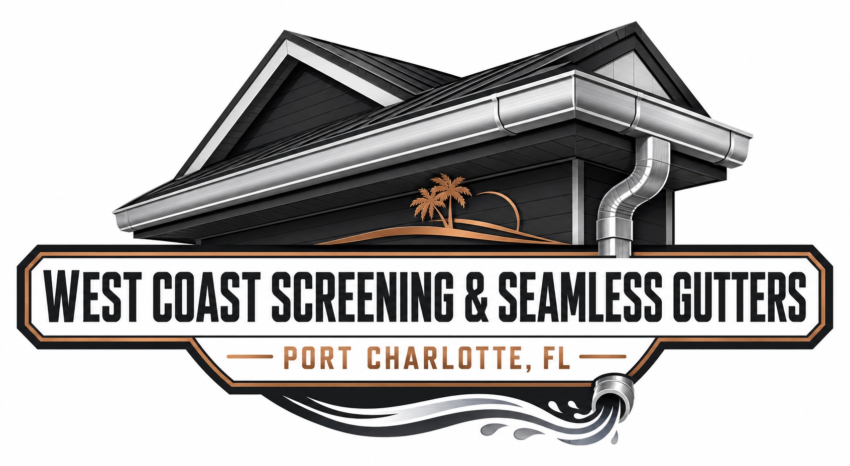 Port Charlotte Gutters logo — seamless gutter, super gutter, gutter repair and cleaning contractor serving Port Charlotte, Punta Gorda and Charlotte County, Florida