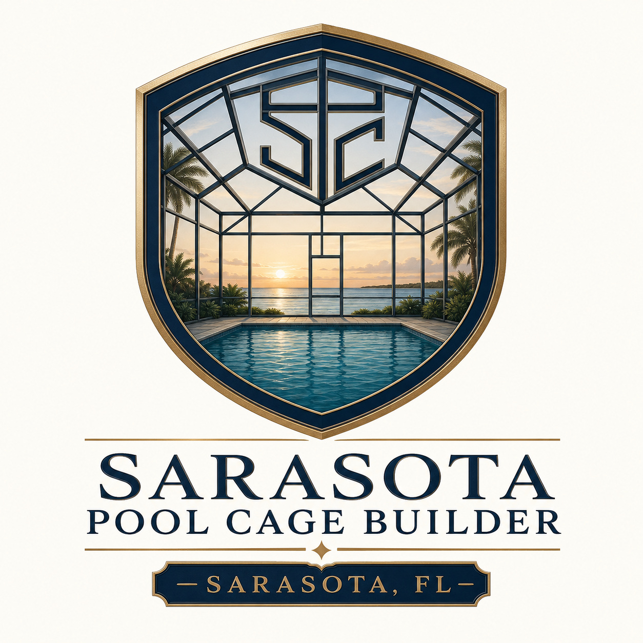 Sarasota Pool Cage Screen Repair logo — pool cage rescreening, screen panel repair, mesh upgrades and door hardware service in Sarasota, FL and Southwest Florida
